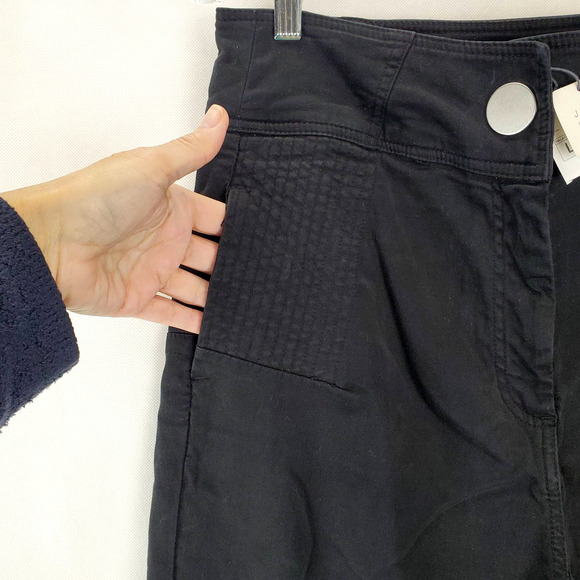 Zara Basic Black Casual Relaxed Fit Pants with Silver Buttons Size Small - Picture 6 of 12